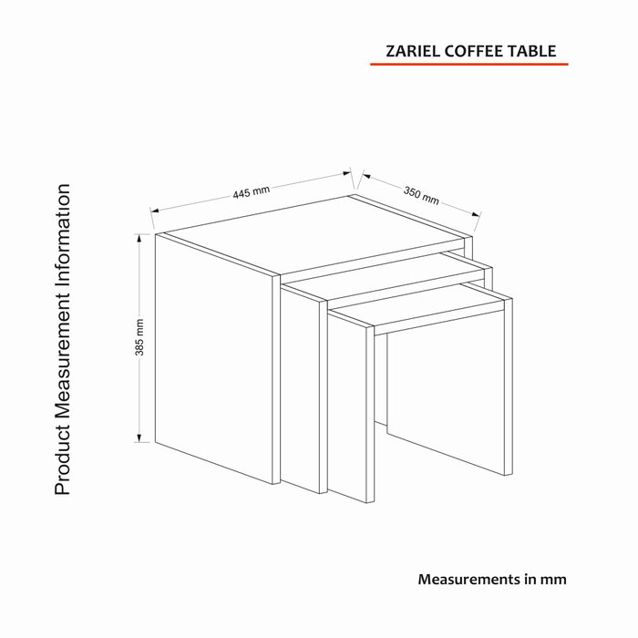 Hanah Home Zariel - Juego de mesas nido blancas (3 piezas)